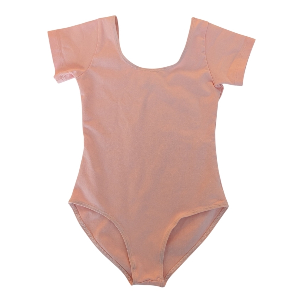 Arshiner Girls Short Sleeve Ballet Dance Leotard Pink Cotton Size 6-7